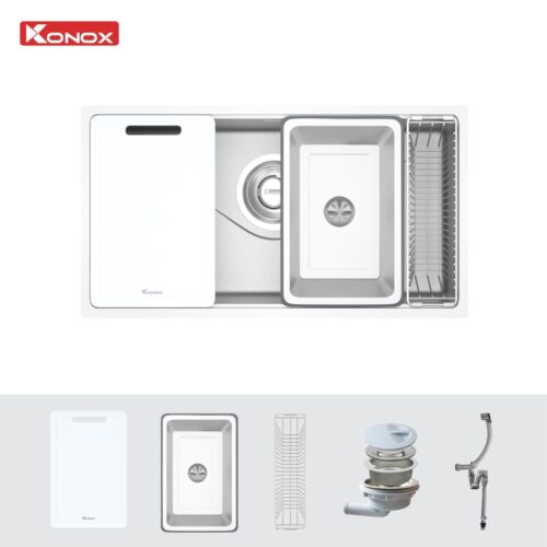 Chậu rửa chén Konox Tari 8748SM 1 hố bề mặt mịn